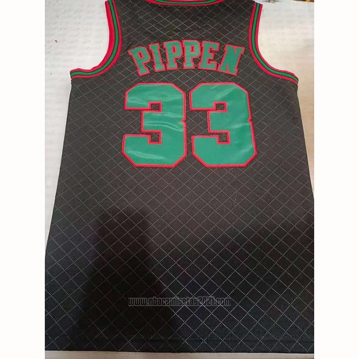 Camiseta Chicago Bulls Scottie Pippen #33 Mitchell & Ness 1997-98 Negro